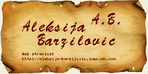 Aleksija Barzilović vizit kartica